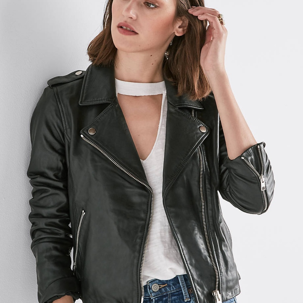 LUCKY BRAND LAMBSKIN MOTO JACKET, NEW